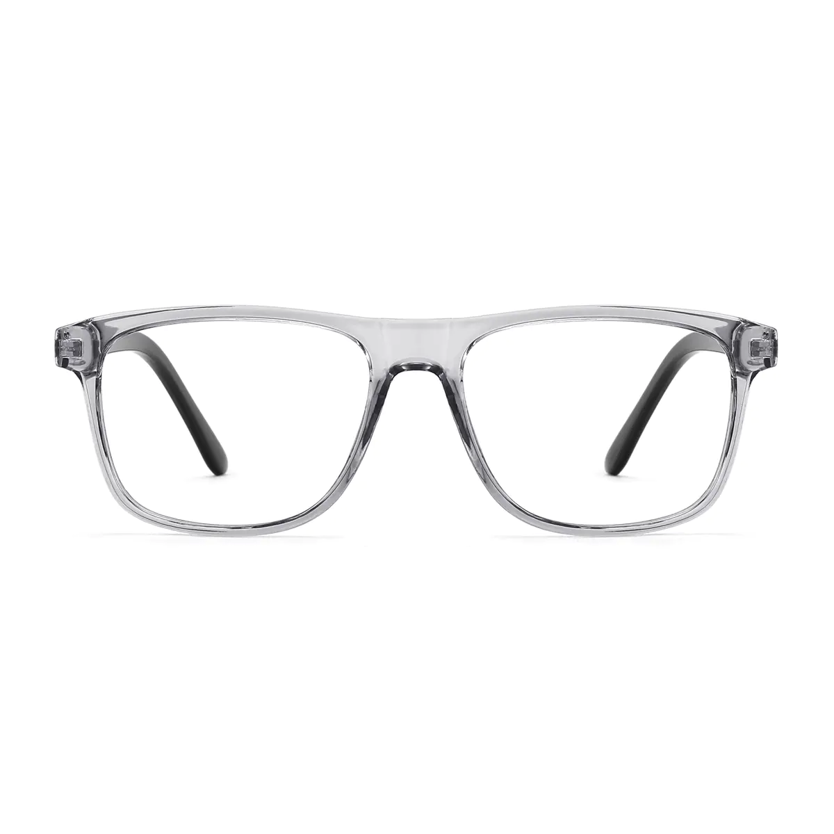 Rectangle Transparent Gray Eyeglasses