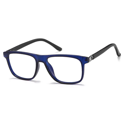 Rectangle Transparent Blue Eyeglasses