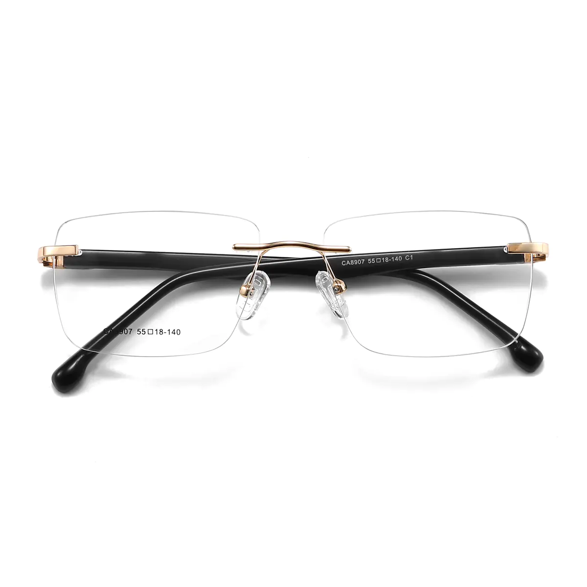 Rectangle Gold Eyeglasses