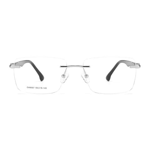 Rectangle Silver Eyeglasses