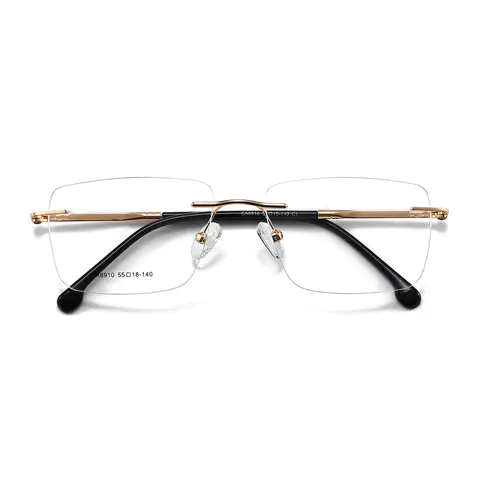 Rectangle Gold Eyeglasses