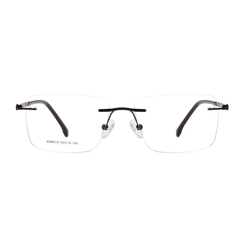 Rectangle Brown Eyeglasses