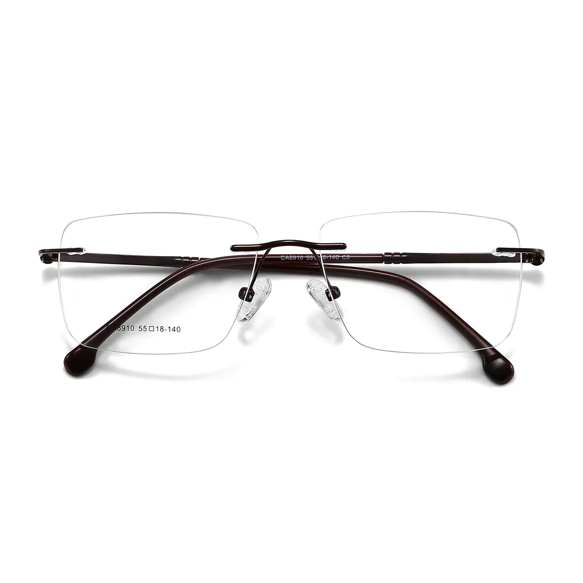 Rectangle Brown Eyeglasses