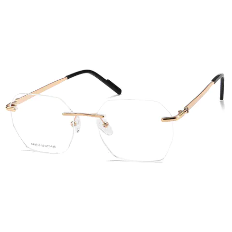 Geometric Gold Eyeglasses