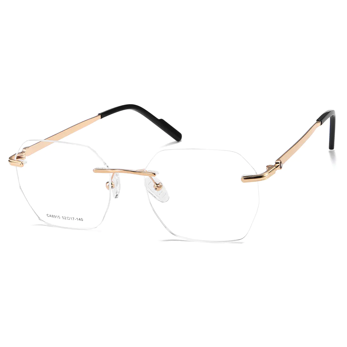 Geometric Gold Eyeglasses