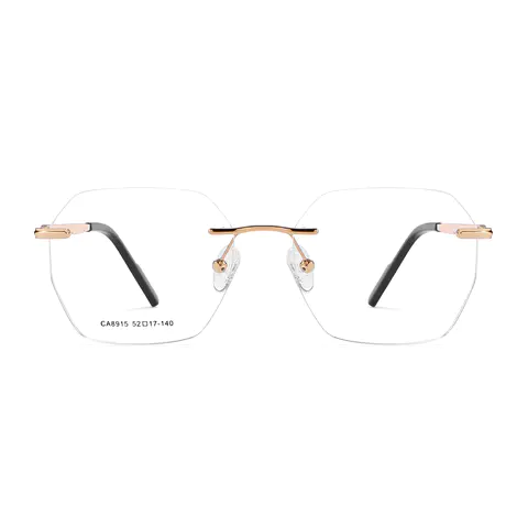 Geometric Gold Eyeglasses