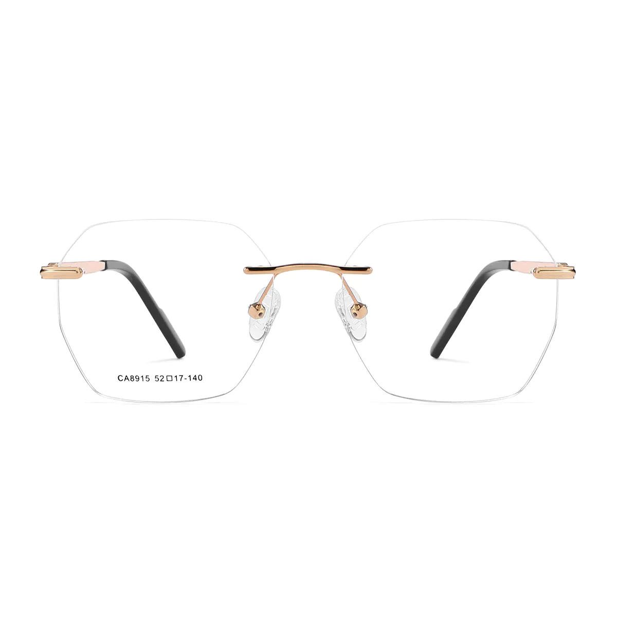 Geometric Gold Eyeglasses