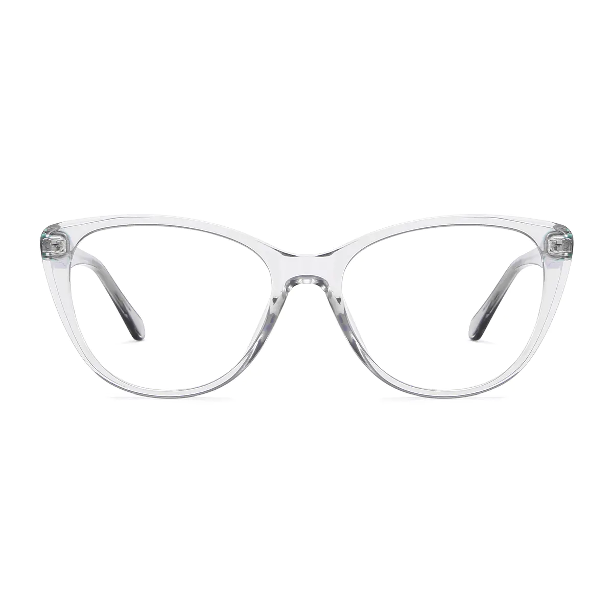 Cat-eye Transparent Gray Eyeglasses