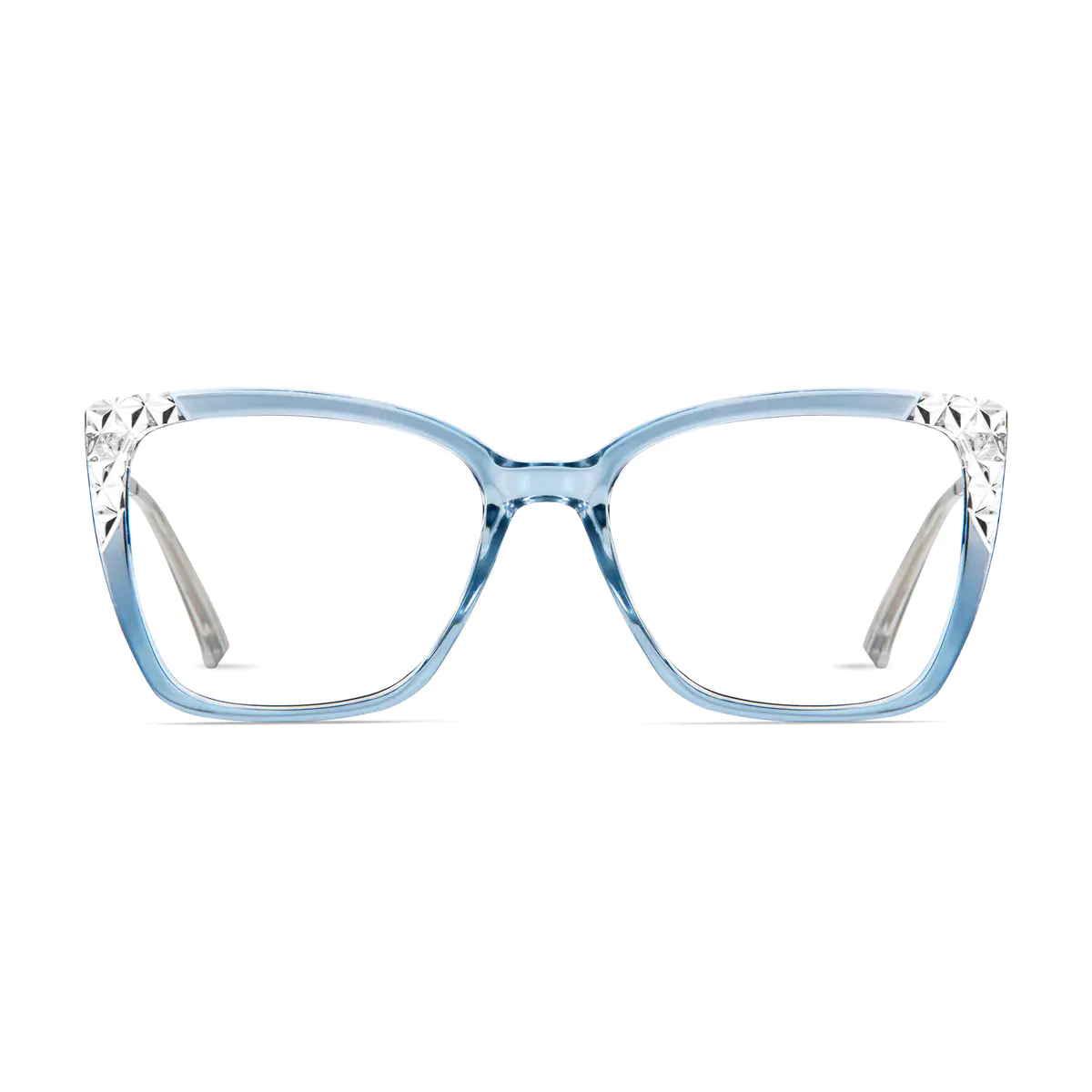 Cat-eye Transparent Blue Glasses