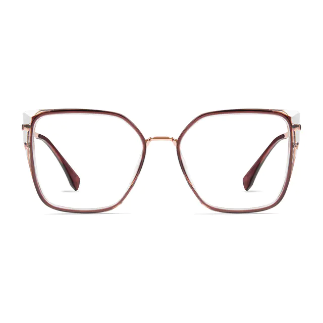 Square Wine/Rose Gold Glasses