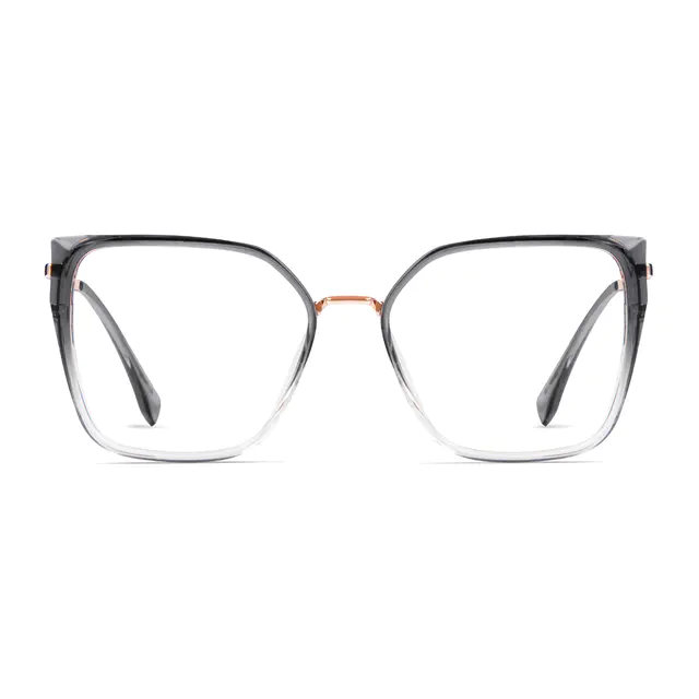Square Gradient Gray/Gold Glasses