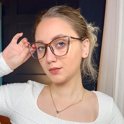 Cat-eye Light Brown Eyeglasses