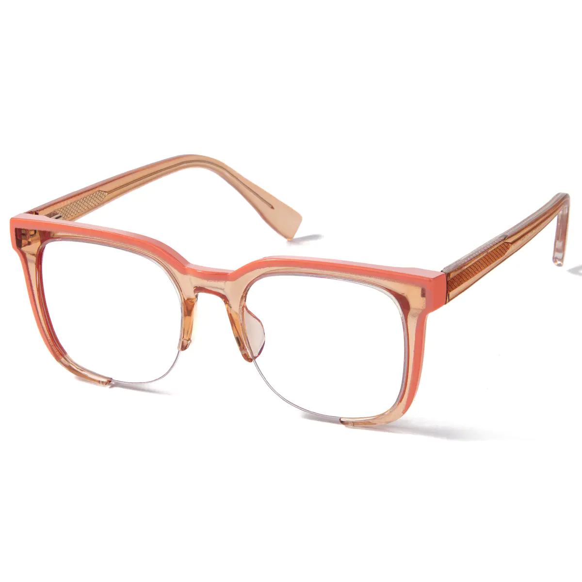 Square Orange Eyeglasses