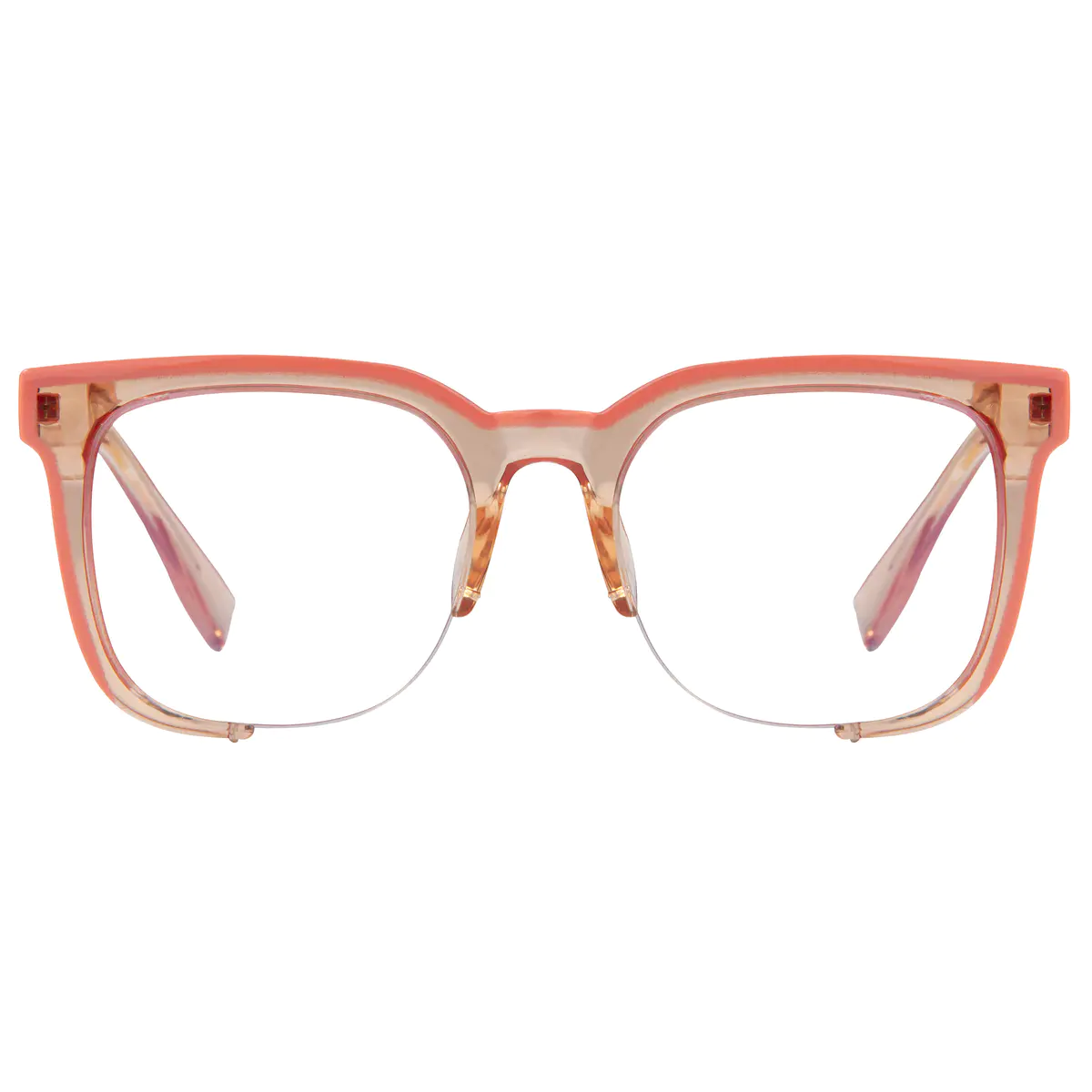 Square Orange Eyeglasses