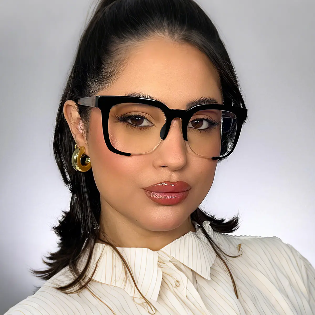 Square Orange Eyeglasses