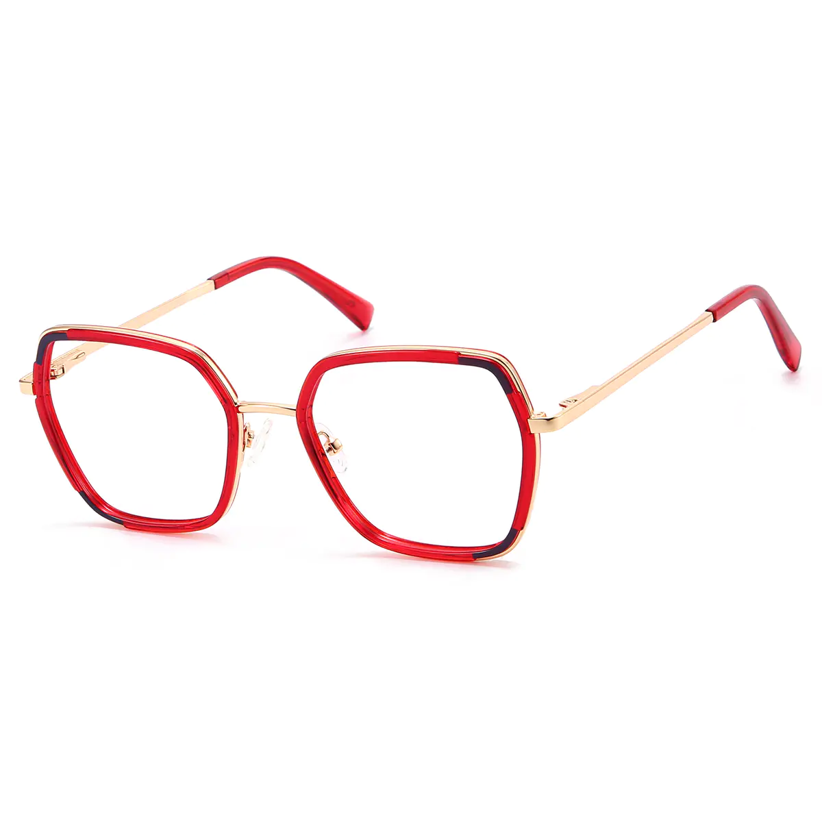 Geometric Red Eyeglasses