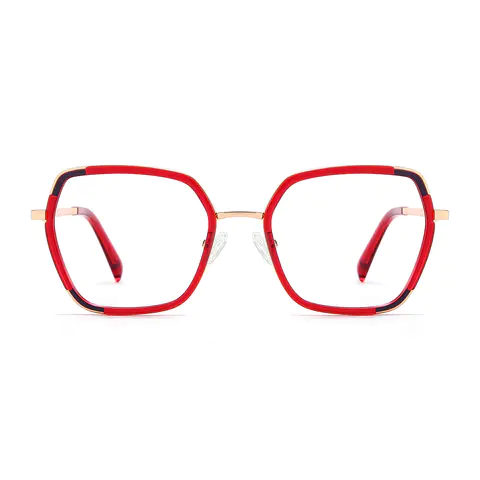 Geometric Red Eyeglasses
