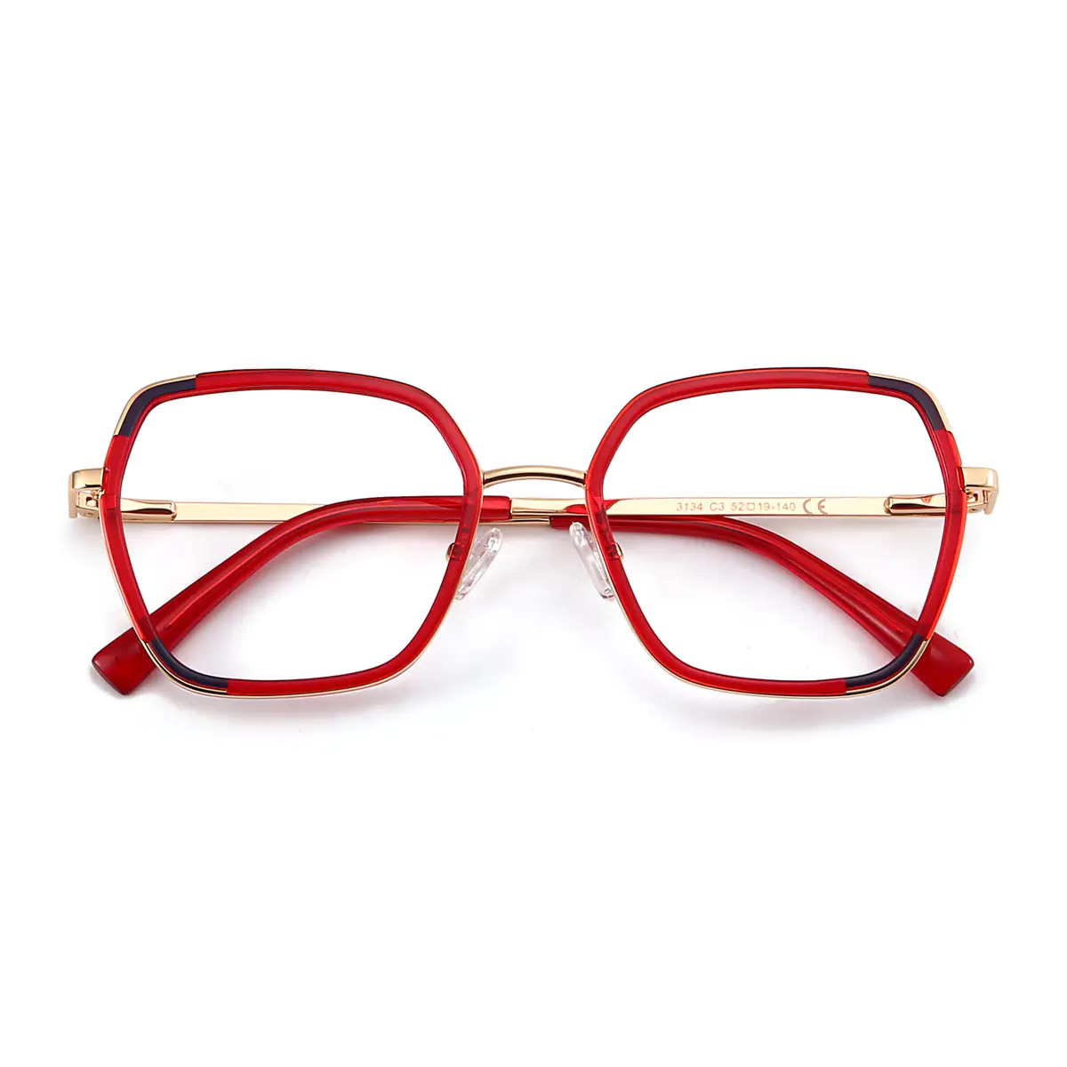 Geometric Red Eyeglasses