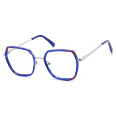 Geometric Transparent Blue Eyeglasses