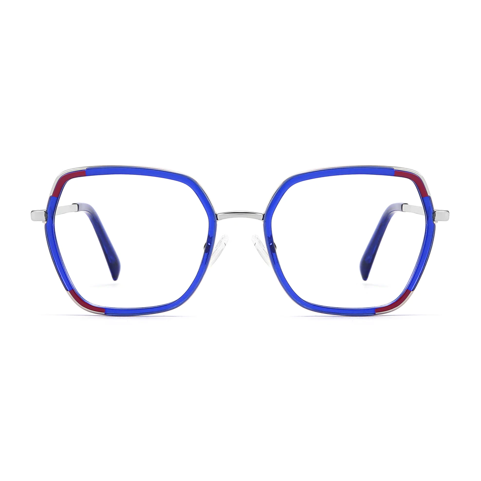 Geometric Transparent Blue Eyeglasses