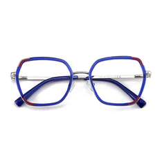 Geometric Transparent Blue Eyeglasses