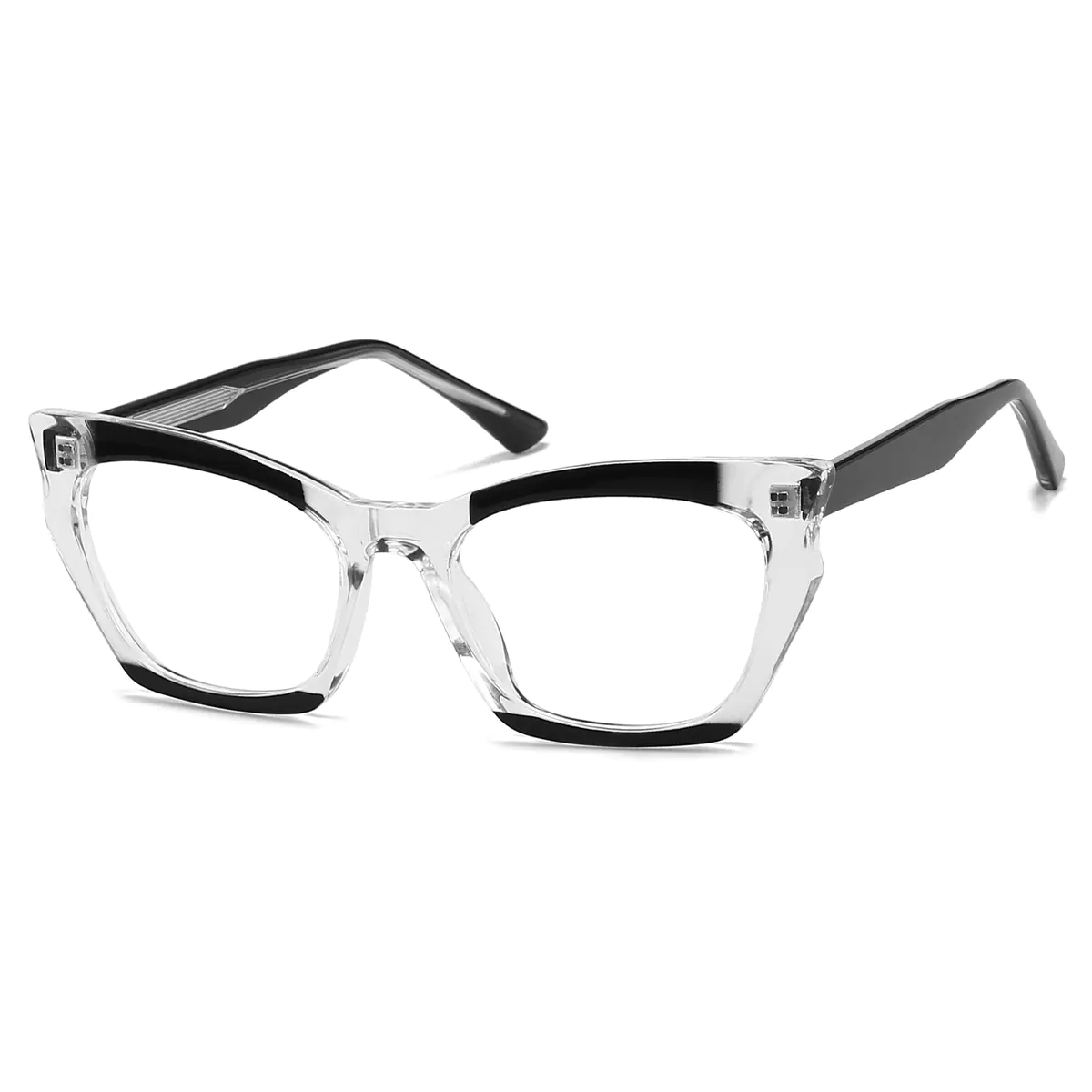 Cat-eye Black/Clear Eyeglasses