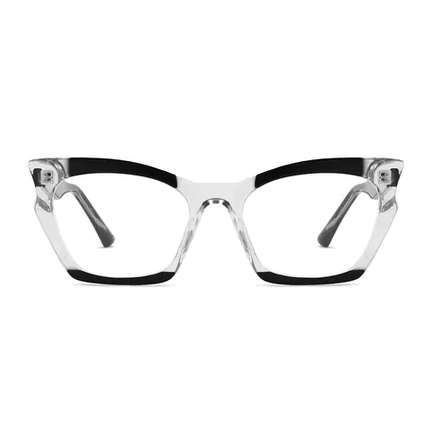 Cat-eye Black/Clear Eyeglasses