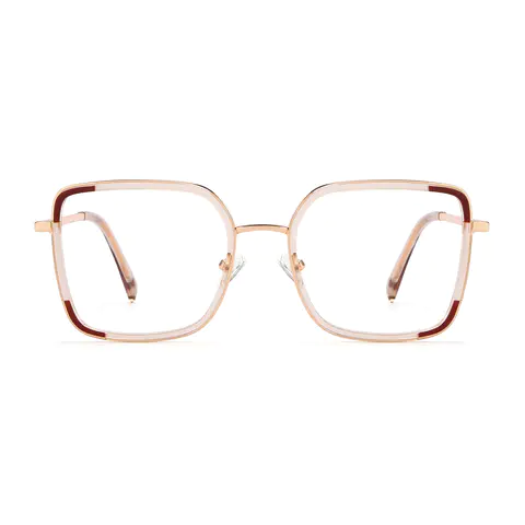 Square Light Brown Eyeglasses