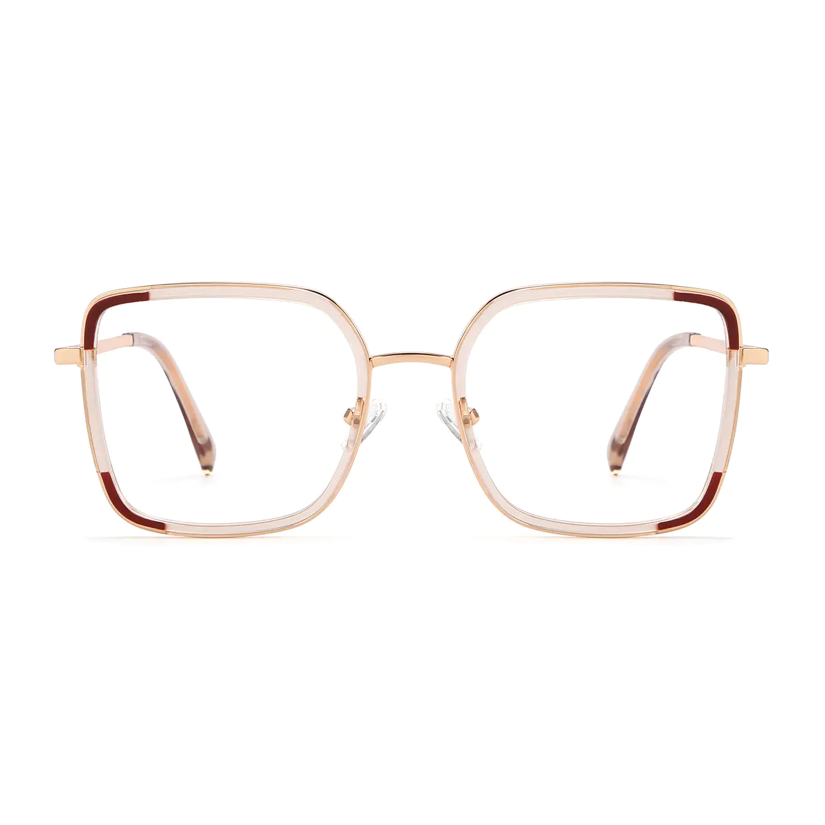 Square Light Brown Eyeglasses