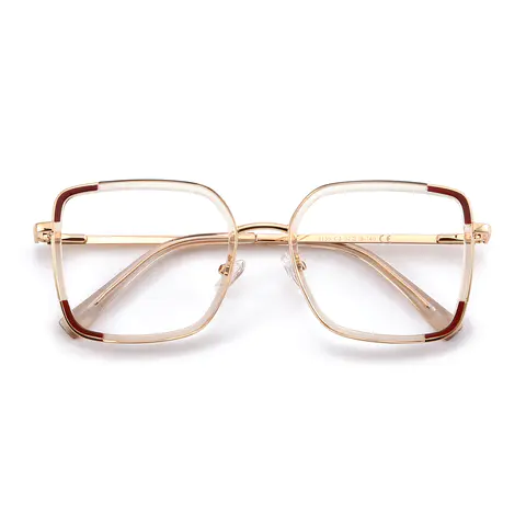 Square Light Brown Eyeglasses