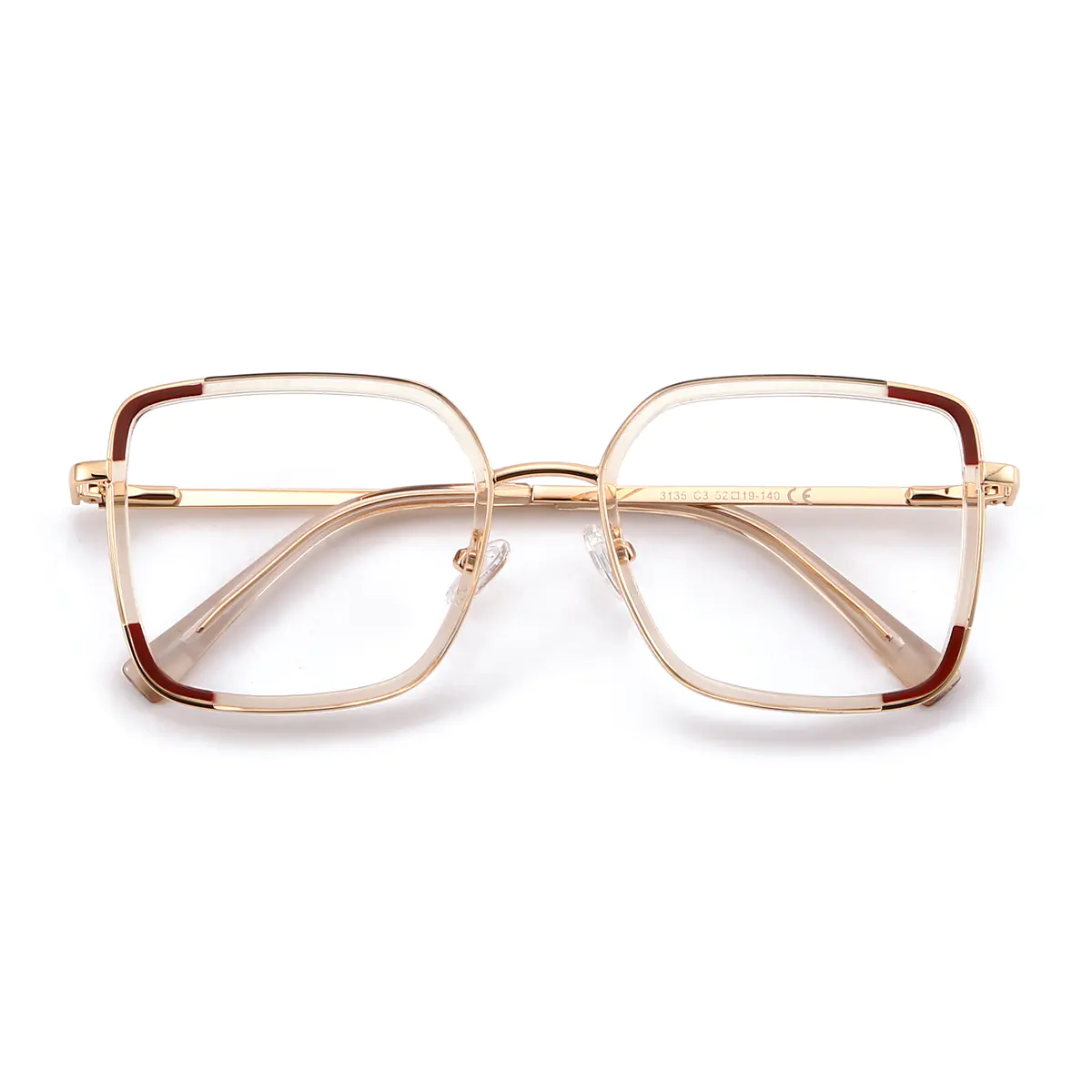 Square Light Brown Eyeglasses