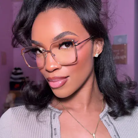 Square Light Brown Eyeglasses