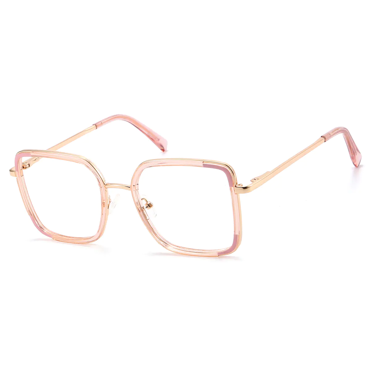 Square Transparent Pink Eyeglasses