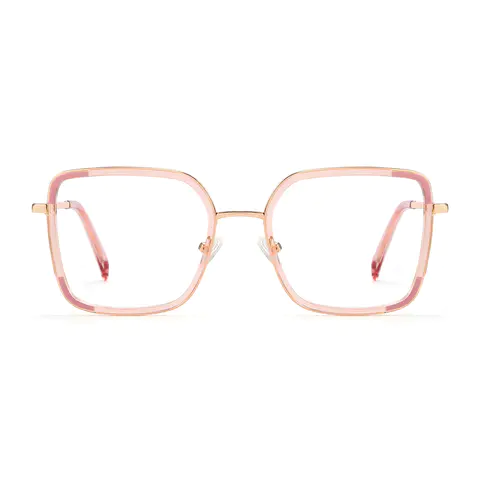 Square Transparent Pink Eyeglasses