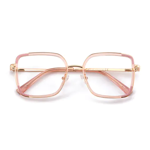 Square Transparent Pink Eyeglasses