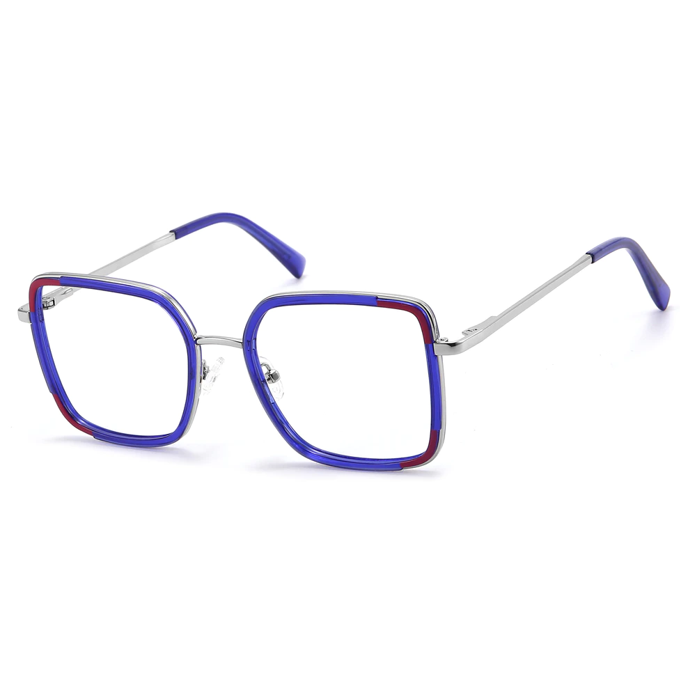 Square Transparent Blue Eyeglasses