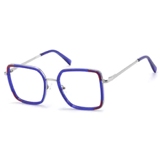 Square Transparent Blue Eyeglasses