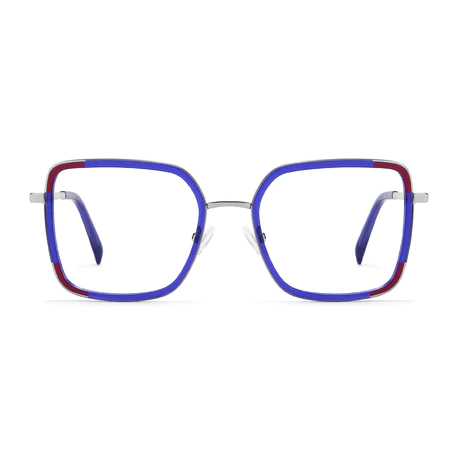 Square Transparent Blue Eyeglasses