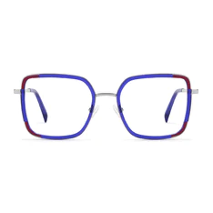 Square Transparent Blue Eyeglasses