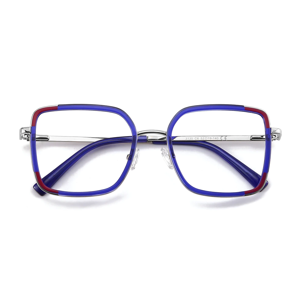Square Transparent Blue Eyeglasses