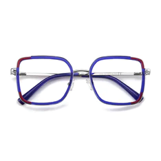 Square Transparent Blue Eyeglasses