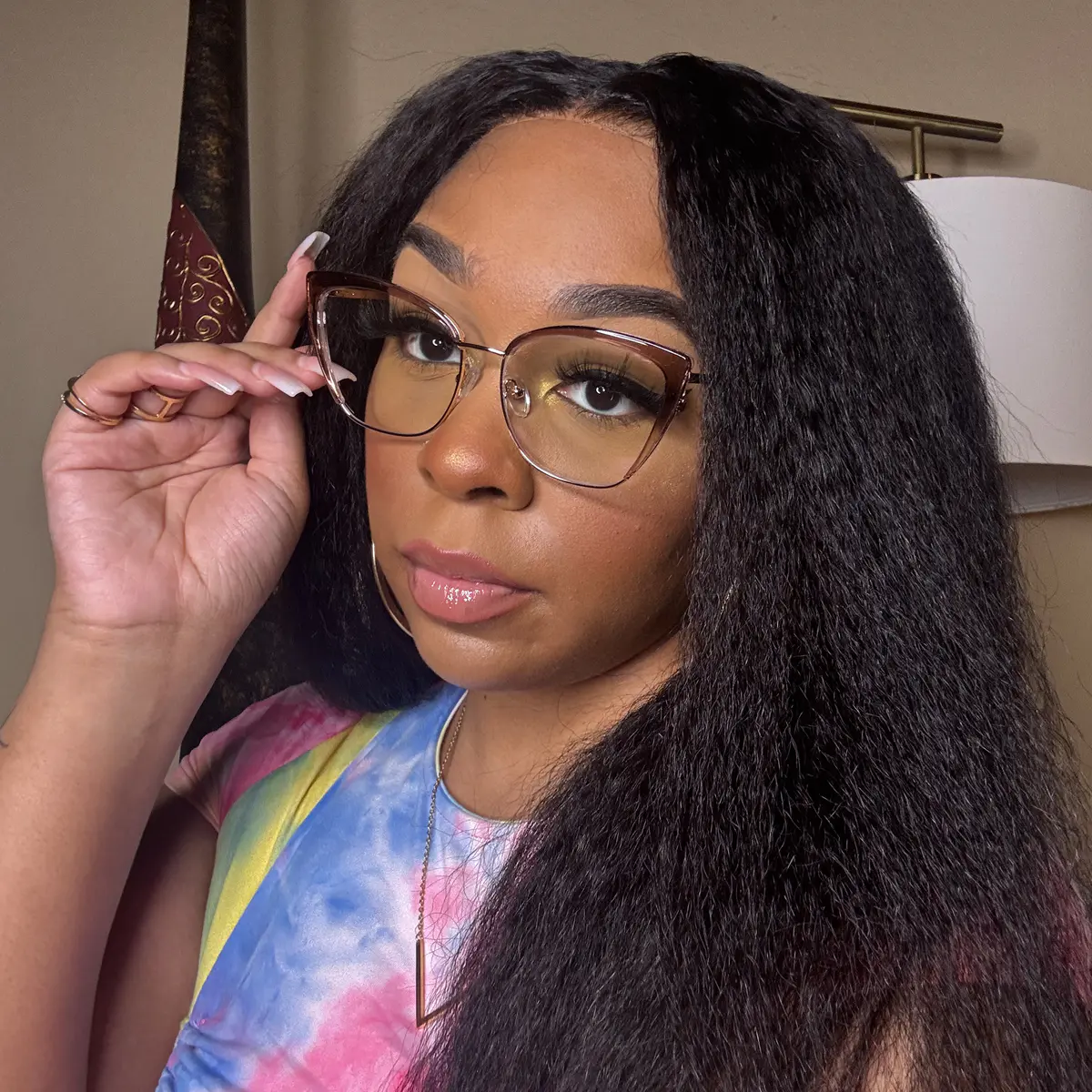 Cat-eye Light Brown Eyeglasses