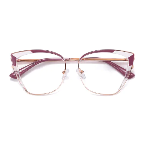 Cat-eye Transparent Pink Eyeglasses
