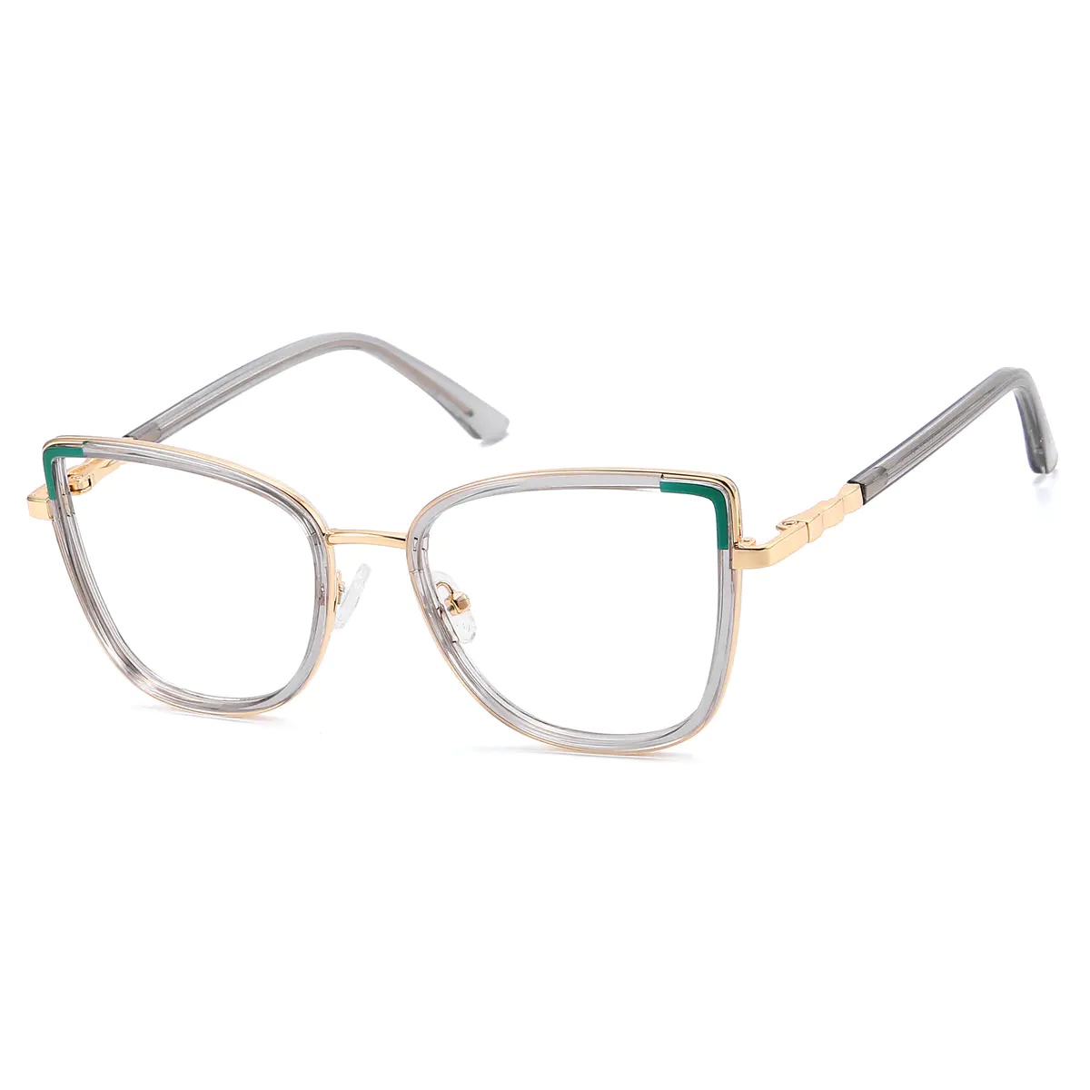 Cat-eye Transparent Gray Eyeglasses