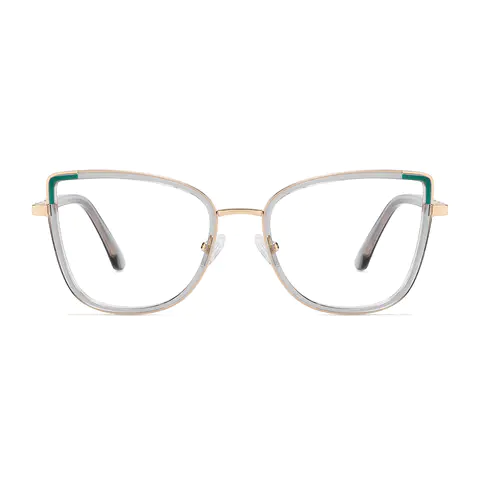 Cat-eye Transparent Gray Eyeglasses