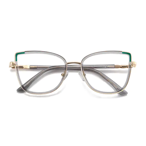 Cat-eye Transparent Gray Eyeglasses