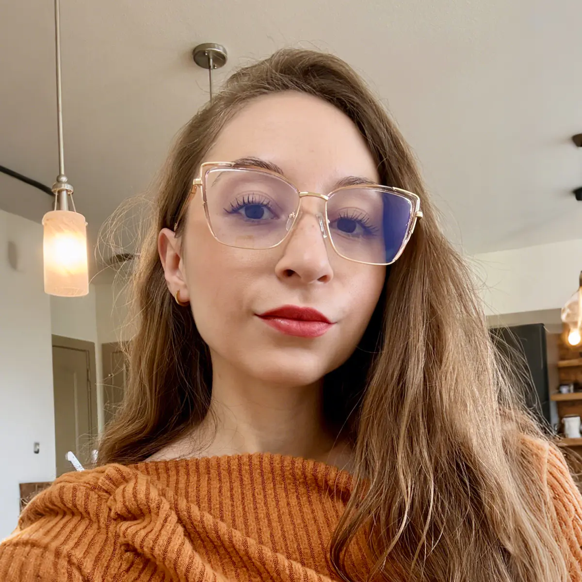 Cat-eye Transparent Pink Eyeglasses