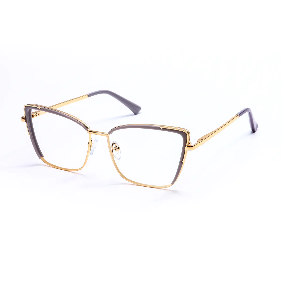 Cat-eye Transparent Gray Eyeglasses