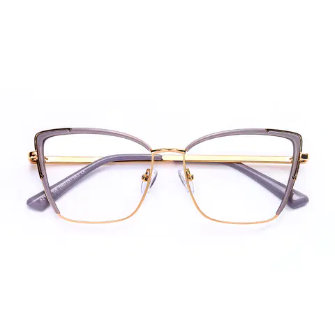 Cat-eye Transparent Gray Eyeglasses