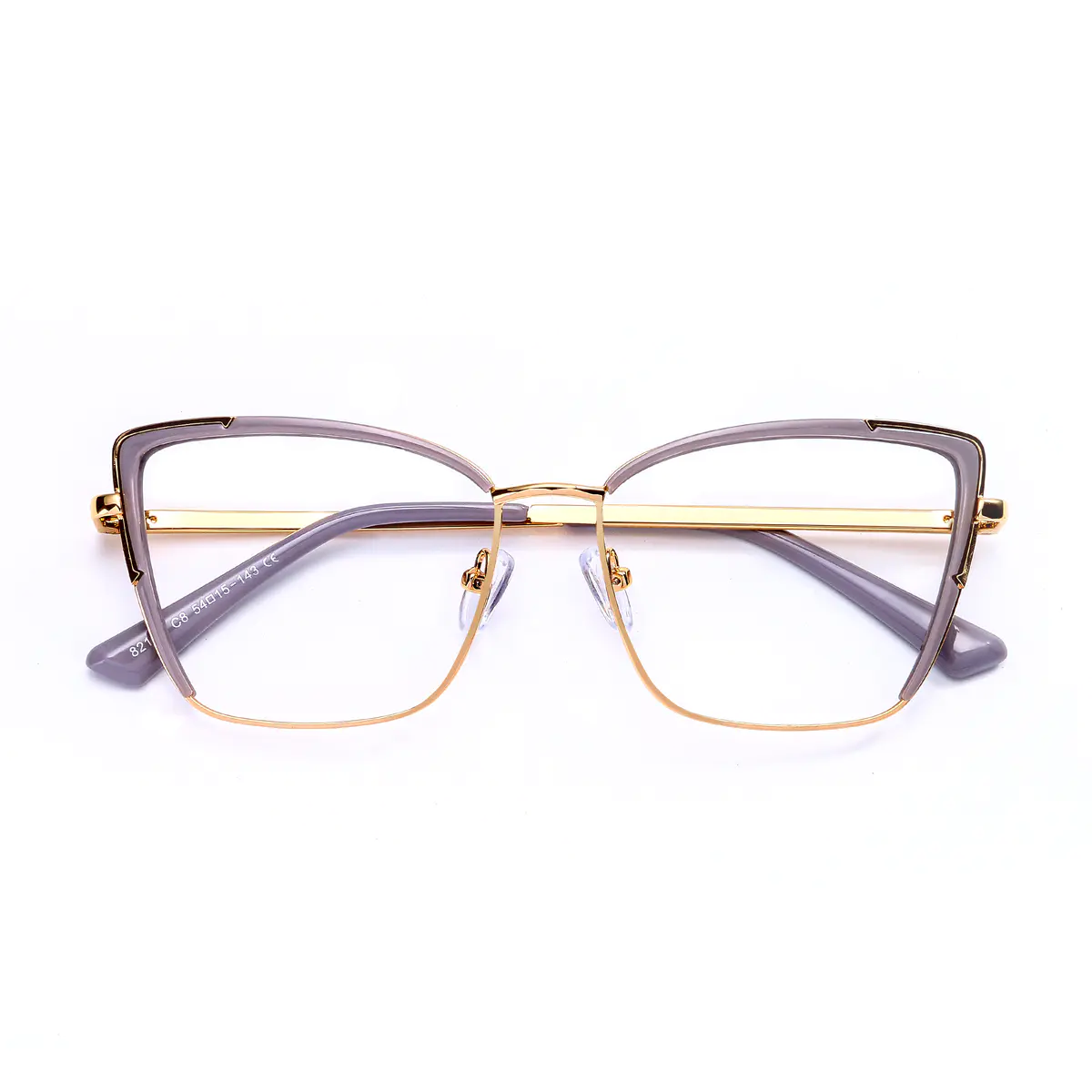 Cat-eye Transparent Gray Eyeglasses